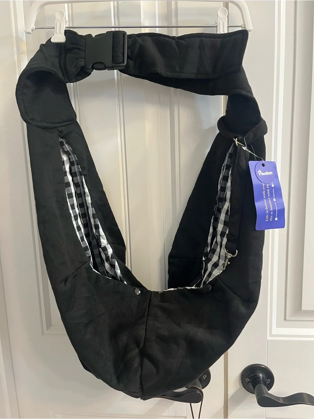 Pawaboo Black Pet Sling Carrier - Comfortable Hands-Free Dog & Cat Sling New